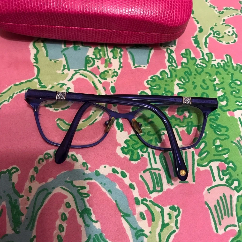 Lilly Pulitzer brown and navy Ryder eyeglasses - Picture 2 of 9